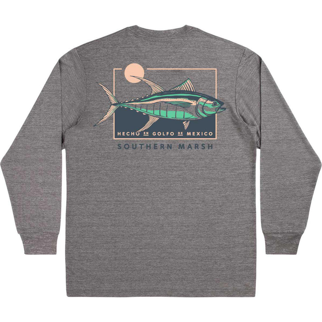 Southern Marsh Mens FieldTec Atun De Sol Heathered Long Sleeve T Shirt