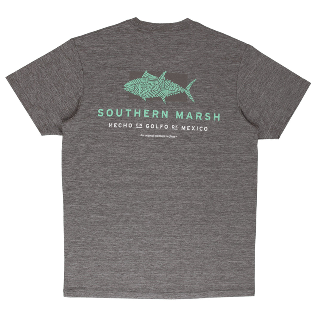 Southern Marsh Mens FieldTec Made in the Gulf Heathered T Shirt